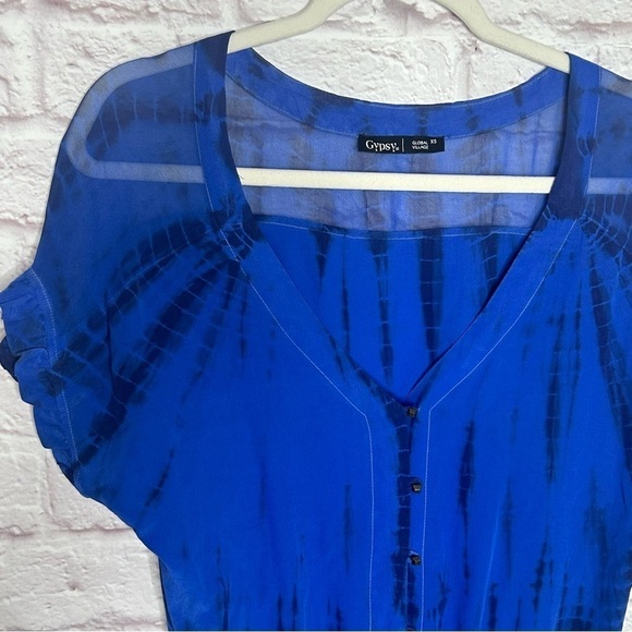 Gypsy 05 Blue Tie Dye Silk Romper - Picture 6 of 13